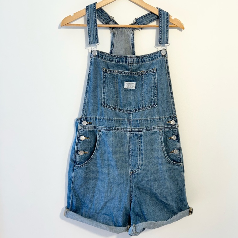 Levi's Blue Denim Short Overalls